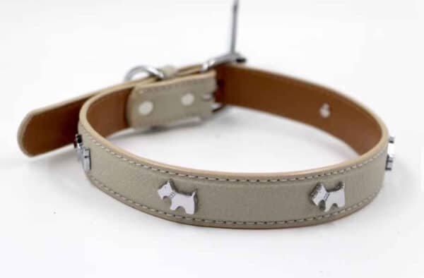 Leather Dog Collar with Metal Ornaments - Image 3