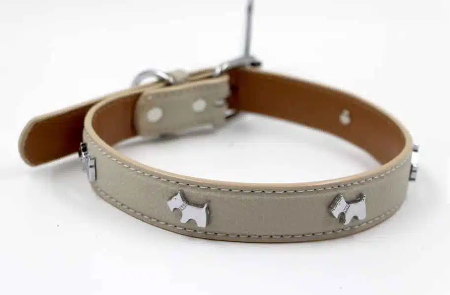 Collier pour chien en cuir avec ornements en métal – Image 3